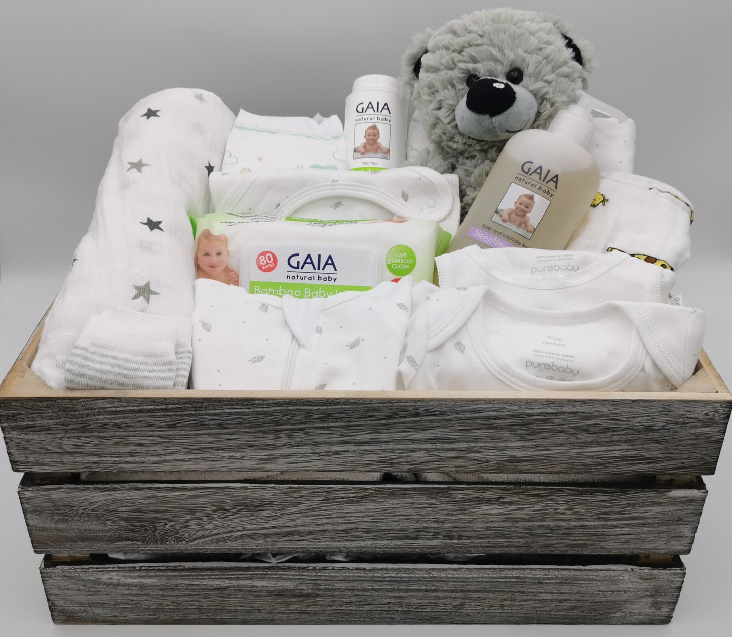 Ultimate Baby Hamper with Bear | Neutral - Hampers Plus